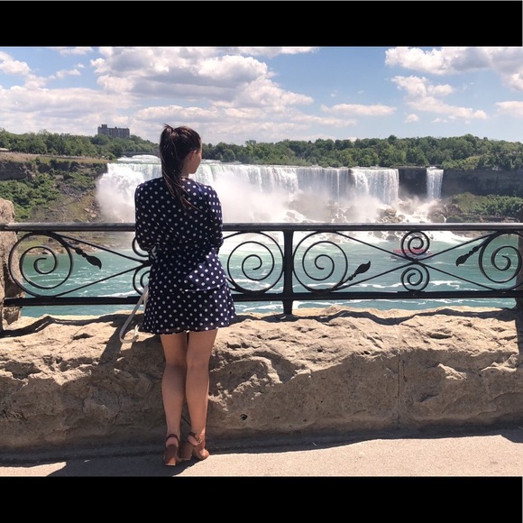 Lasula Boutique polka dot navy dress - Picture 3 of 3